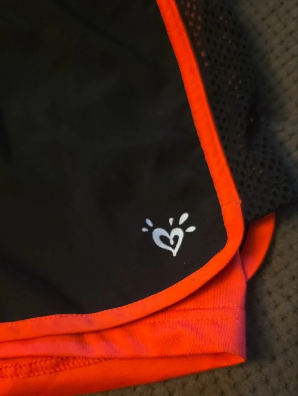 JUSTICE: Girls Black & Orange Athletic Shorts With Soccer Logo